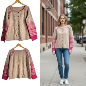 SUNDANCE Cardigan Medium Beige/Pink